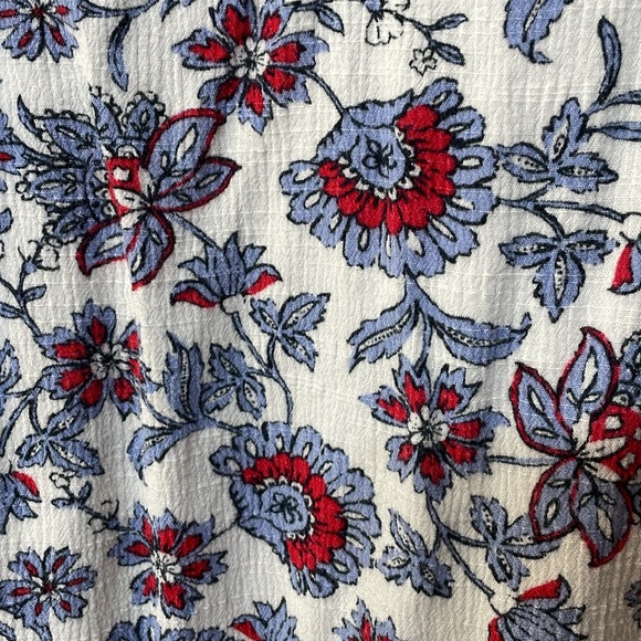 LANE BRYANT UEC Women’s Sz 14 pattern mixed media short sleeve shirt top white - Picture 8 of 10